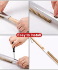 Installation process of 21 Inch Pizza Oven Brush With Scraper Copper Wire Cleaning Brush With Brass Bristles For Pizza Stone And BBQ Grill