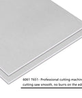 6061 T651 Aluminum Sheet Metal 6 By 12 By 1/16 Inch Flat Plate with brushed finish, protective film visible