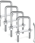 4 Pack M8 Square U Bolts 2 Inch Wide 304 Stainless Steel With Nuts Plate And Washers Heavy Duty Square U Bolts Hardware Set 50mm Shank