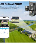 Heavy Duty 4G Solar PTZ Outdoor Security Camera delivering beastly panoramic coverage with 60X optical zoom display.