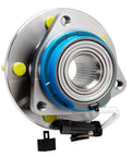 Front Wheel Hub and Bearing Assembly Replacement for 2000-2013 Chevrolet Impala, close-up with ABS sensor and 5-lug mount
