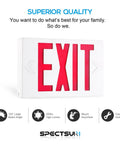 Red LED Exit Sign With Battery Backup, Hardwired 2 Pack Exit Combo, Lighted Exit Light Powered For Hallways And Commercial Spaces, Epstar SMD LED