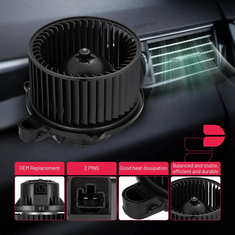 Direct Fit Hvac Blower Motor Fan For Chevy Bolt Ev 2017 To 2020 showing fan blade design and connector details, ideal for air circulation.