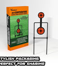 Auto Reset Double Spinner Target Set For Centerfire Handguns Up To 44 Magnum Three Eighths Inch Thick Solid Steel with box