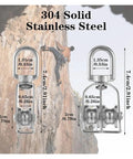 14 Piece M20 Rope Pulley Set In Stainless Steel With Crane Swivel Hooks Double Roller Pulleys 360 Degree Rotation Rust Proof And Weather Resistant Construction For Heavy Duty Hoisting, 304 stainless steel pulley with hook, 7.4cm