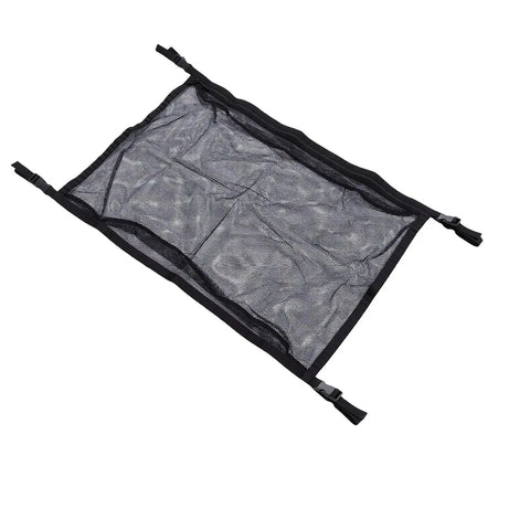 Double Layer Car Ceiling Cargo Net For SUV Truck Van, Roof Storage Organizer with reinforced attachment points, black mesh