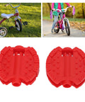Two Pack Small Bike Pedals For Kids And Tricycles Red Plastic Front Wheel Foot Pedal Accessories Replacement For Mini Bicycles Measuring 6.8 By 6.5 Cm