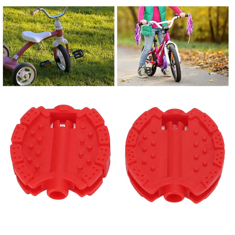 Two Pack Small Bike Pedals For Kids And Tricycles Red Plastic Front Wheel Foot Pedal Accessories Replacement For Mini Bicycles Measuring 6.8 By 6.5 Cm
