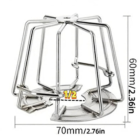 White Fire Sprinkler Head Guard Cover Cage Protector For 1/2 Inch Ceiling Mount with dimensions and metal design for safety.