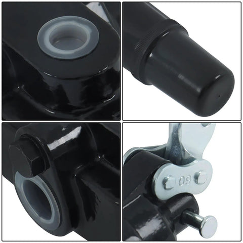 Close-up views of Heavy Duty One Spool Hydraulic Control Valve For Log Splitters And Loaders With Three Quarter Inch NPT Ports.
