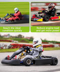 Go-karts using 12 Tooth Centrifugal Clutch With Three Quarters Inch Bore For 2 To 6.5 HP Engines on track