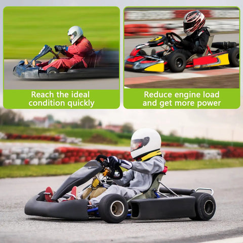 Go-karts using 12 Tooth Centrifugal Clutch With Three Quarters Inch Bore For 2 To 6.5 HP Engines on track