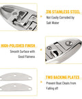 Six Inch Boat Folding Cleats Set 316 Stainless Steel Dock Cleats With Backing Plates And Screws showing details and features