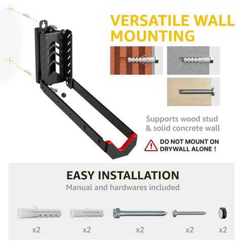 Swivel Bike Wall Mount No Heavy Lifting Required For Garage Hanger Space Saving Bike Rack Holds Up To 77 Lbs mounting instructions.