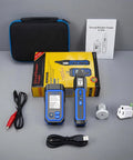 Dead Nuts Accurate Circuit Breaker Finder With Bright Lcd Display and Pro Grade GFCI Outlet Tester, accessories and packaging.