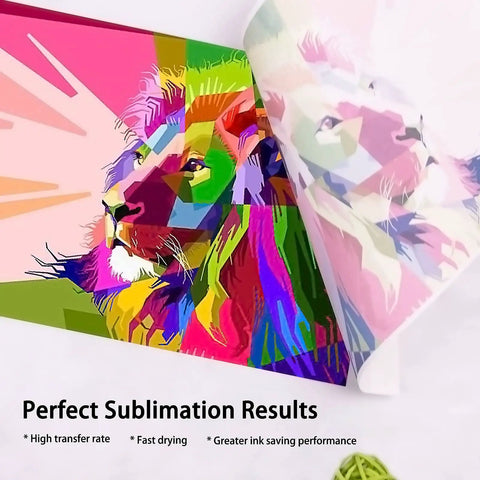 Sublimation Paper 8.5 By 11 Inches 150 Sheets 120Gsm Inkjet Printer Compatible Fast Drying High Transfer Rate Vivid Colors Lion Design