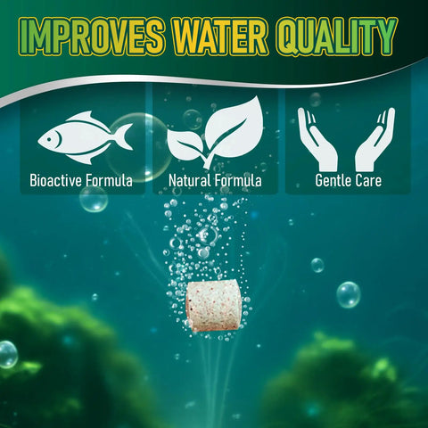 Pro Pond Muck Reducer For Fish Ponds Baths And Fountains 500g dissolving tablet underwater illustration