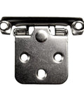 Complete All In One Set Of 10 Self Closing Overlay Flush Cabinet Hinges in cold rolled steel with polished chrome finish.