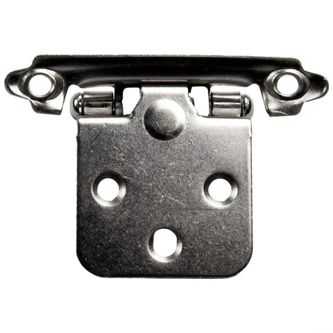 Complete All In One Set Of 10 Self Closing Overlay Flush Cabinet Hinges in cold rolled steel with polished chrome finish.