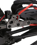 CNC Aluminum Shock Flex Blades For SCX24 1 24 RC Crawler Upgrade highlighted on frame, precision blades on stock rails.