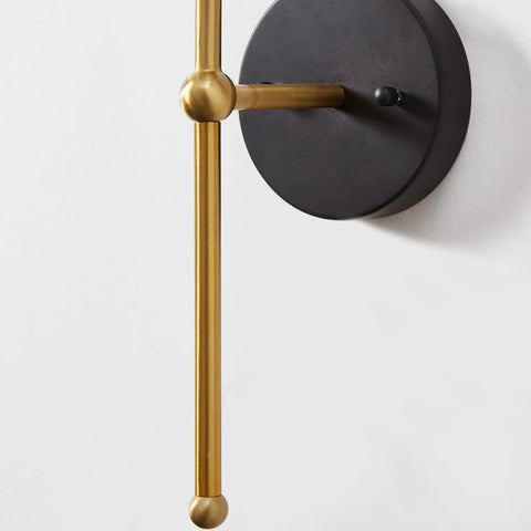 Modern Decorative Indoor Wall Sconce Featuring Super Sleek Flicker Free Led Bulbs That Are Totally Easy On Your Eyes Perfect For Casual Reading While Cutting Power Usage And Setting A Solid Chill Vibe In Any Room - close-up of black and gold design.