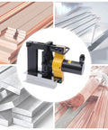 Heavy Duty Hydraulic Pipe Bender For Copper Aluminum And Iron Metal Plates with copious metal sheets around it.