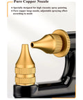 No Hassle Siphon Air Spray Gun For Flawless Sprays Of Latex Paint Enamel And Stain featuring a pure copper nozzle for high viscosity painting.