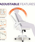 Ergonomic Mesh Office Chair With Lumbar Support And Adjustable Height For Gaming And Work Breathable Backrest Swivel Rolling Wheels