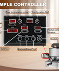 Control panel for Top Shelf Home Coffee Bean Roaster With Direct Fire Roasting Drum, showing temperature and time settings.