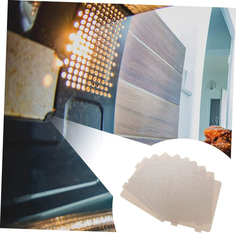 Microwave Mica Waveguide Cover Insulation Sheets 10 Pack, Heat Resistant Oven Guard Crisper Pads in a kitchen setting