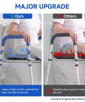 Adjustable Toilet Seat Riser With Plush Pu Foam Pad For Elderly And Seniors, comparison of materials, one with non-stick PU foam.