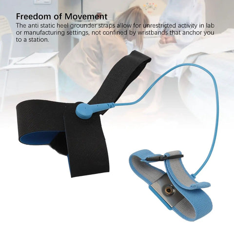 ESD Heel Grounder Straps Set One Size Fits All Adjustable Shoes Straps With Buckle For Grounding Electronics Anti Static Foot Straps