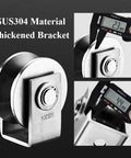SUS304 material thickened bracket with measurements showing 23mm and 44mm, ideal for durable casters.