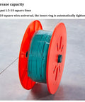 Heavy Duty Cable Spool Dispenser With Wheels For Industrial Wire Unroller And Electrical Cable Management Pro Grade Portable Reel Cart For Pros On The Job featuring orange reel with wire