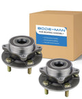Pair Of Front Wheel Hub And Bearing Assemblies For 2008 2012 Mitsubishi Lancer Evolution AWD Dope Replacement With Durable Precision Bearings For Front Wheels Fits Left And Right Side shown with packaging