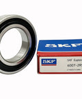 Go-To Deep Groove Ball Bearing 6007 35x62x14mm Double Rubber Sealed Shielded Pressed Steel Cage beside packaging