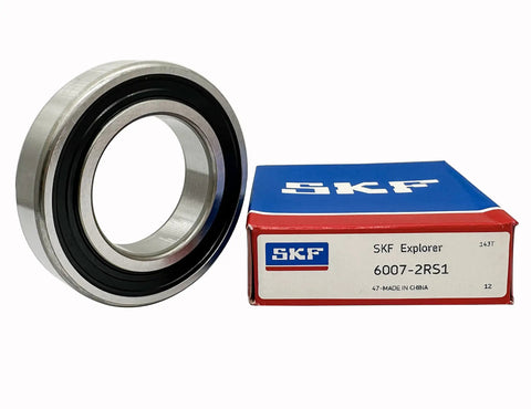Go-To Deep Groove Ball Bearing 6007 35x62x14mm Double Rubber Sealed Shielded Pressed Steel Cage beside packaging