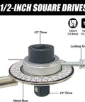 Torque Angle Gauge 1/2 Inch Drive With Flexible Clip Arm, 360 Degree Torque Wrench Angle Meter For Tightening Bolts In Hard To Reach Spots, 0-360° scale, metal base
