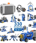 330 Piece 12 In 1 STEM Building Kit With Electric Power Motor For Kids Build Motorized Animals Cranes Race Cars Fans And More A Hands On Learning Toy That Sparks Imagination And Keeps Them Entertained For Hours Of Pure Fun., 330-piece motorized STEM building kit with electric motor and 12 model builds