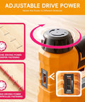 Adjustable drive power setting on Badass Three In One Cordless Staple Gun And Brad Nailer for carpentry projects.