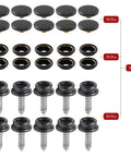 Stainless Steel Boat Snap Kit With 30 Sockets, 30 Covers And 30 Snap Buttons, Five Eighth Inch Screws And Three Eighth Inch Socket, Black Finish