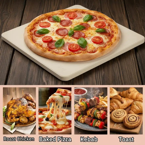 Grab This Heavy Duty 14 By 16 Inch Rectangular Cordierite Pizza Stone For Oven Bbq And Grill With Exclusive Patented Heat Spiral