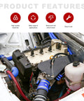 Engine bay showing Blue Silicone Fuel Line Hose Tube For Motorcycle ATV Dirt Bike And Pit Bike Flexible Anticorrosion Gas Line And Gasoline Hose