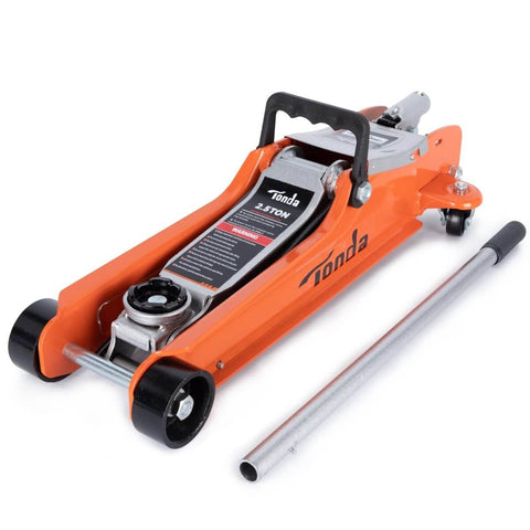 Low Profile Hydraulic Floor Jack, 2.5 Ton Capacity, Heavy Duty Trolley Jack For Cars And SUVs, The Workhorse Lifts From 3.35 Inch To 14.57 Inch, Orange Finish, Ideal For Garage, Home, And Shop Lifts