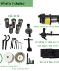 Beefy 5C Benchtop Cutter Grinder And Tool Sharpener For End Mills Drill Bits lathe tools components including collets and grinding wheels.