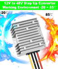 12V To 48V Boost Converter 288W 6A Step Up Voltage Regulator for different temperatures with heat dissipation design