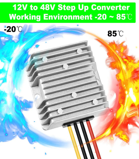 12V To 48V Boost Converter 288W 6A Step Up Voltage Regulator for different temperatures with heat dissipation design