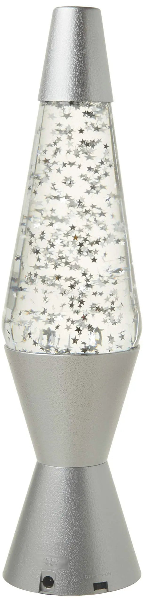 Star Vortex 14.5 Inch Liquid Motion Lamp Mood Lighting For Living Room, Classic 2211 Original Style with star glitter in silver base