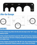 Go/No-Go Gauge from Pro Grade PEX Crimp Tool Kit With Three Eighths Inch Die Sets Copper Crimp Rings PEX Cutter Go No Go Gauge Fits ASTM F1807 Plumbing Installations DIY Friendly Heavy Duty Durable Aluminum Case.