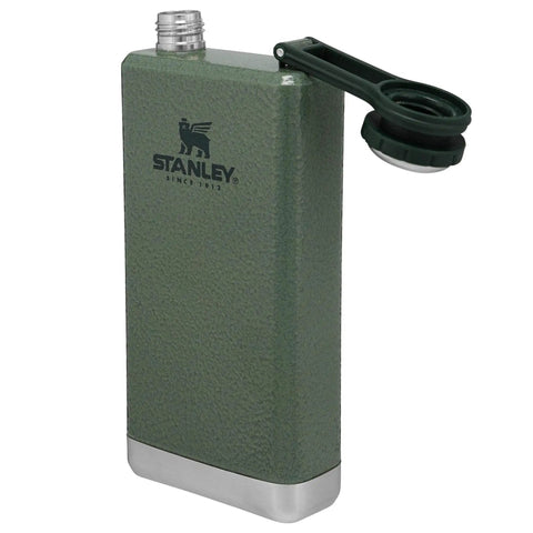 Pre Party 8 Oz Leakproof Hip Flask With Hinged Cap, Insulated Stainless Steel Liquor Container, BPA Free, Hammertone Green, Perfect On The Go Party Starter For Travelers